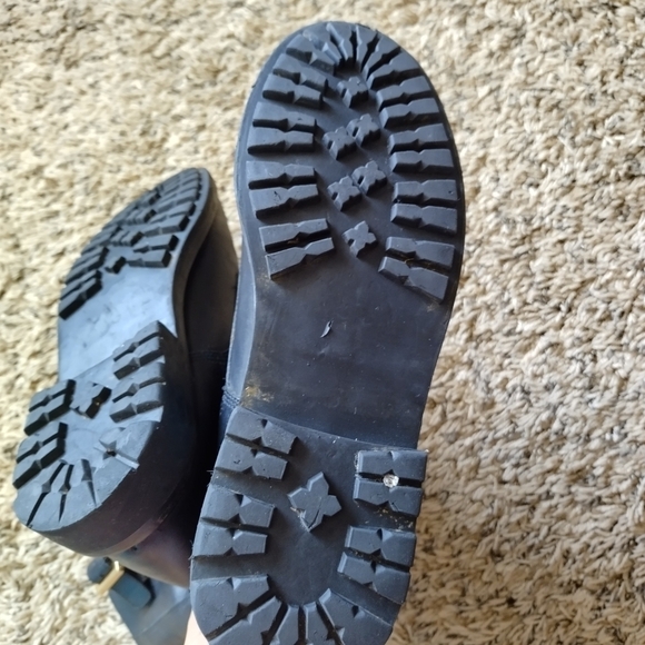 Tory Burch Lukas Flat moto vegan leather lace up Booties sz 8,5 - Picture 9 of 10